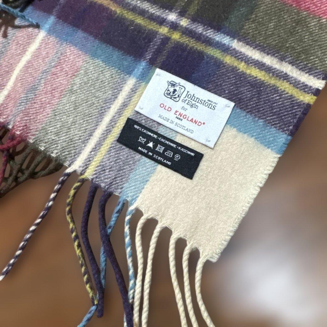 Johnstons of Elgin カシミア　マフラー チェック柄