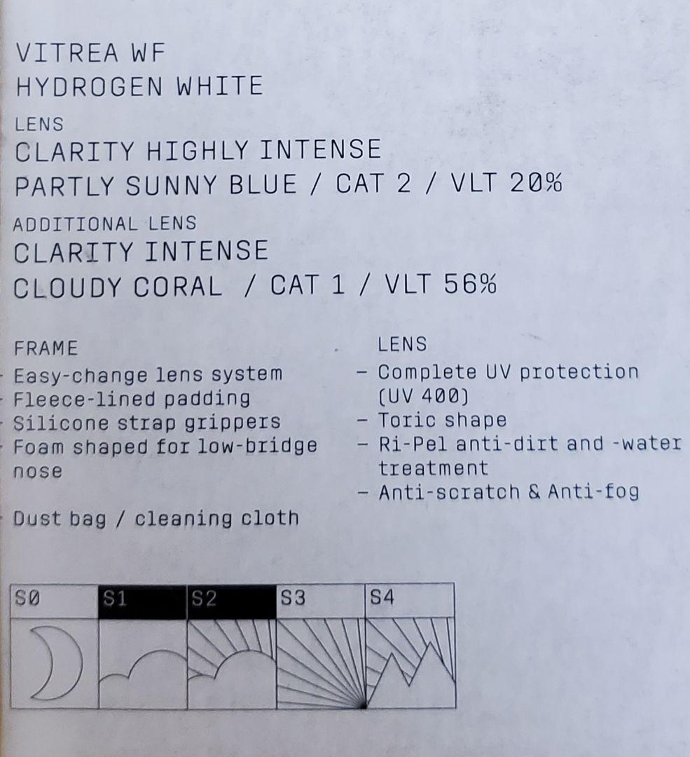 ポック Vitrea ワイドフィット スキーゴーグル ハイドロジェンホワイトBL