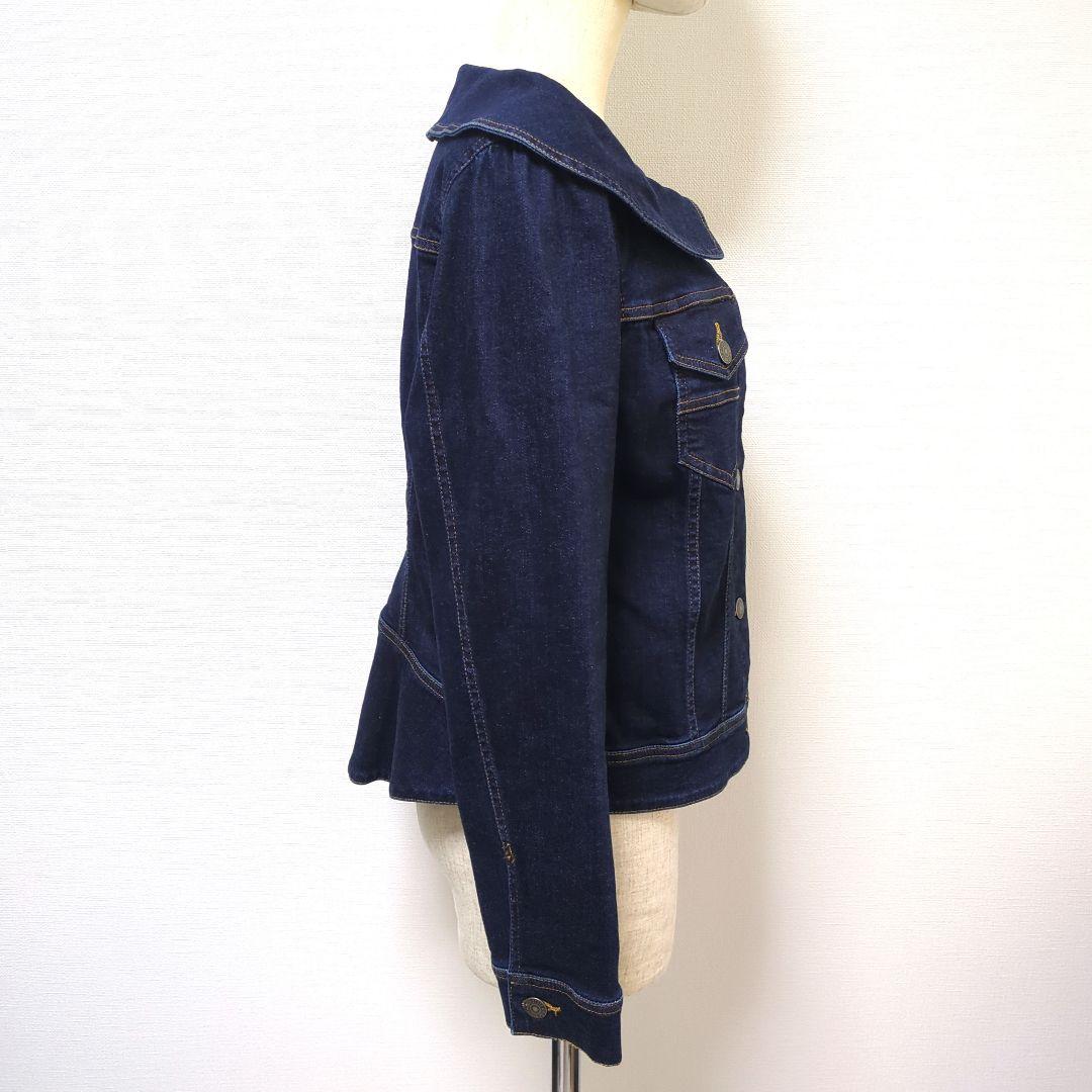 【極美品】ピンクハウス バック 薔薇刺繍 ストレッチ デニム ジャケット