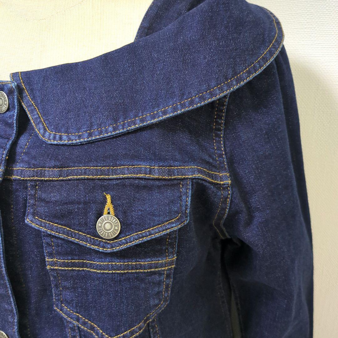 【極美品】ピンクハウス バック 薔薇刺繍 ストレッチ デニム ジャケット