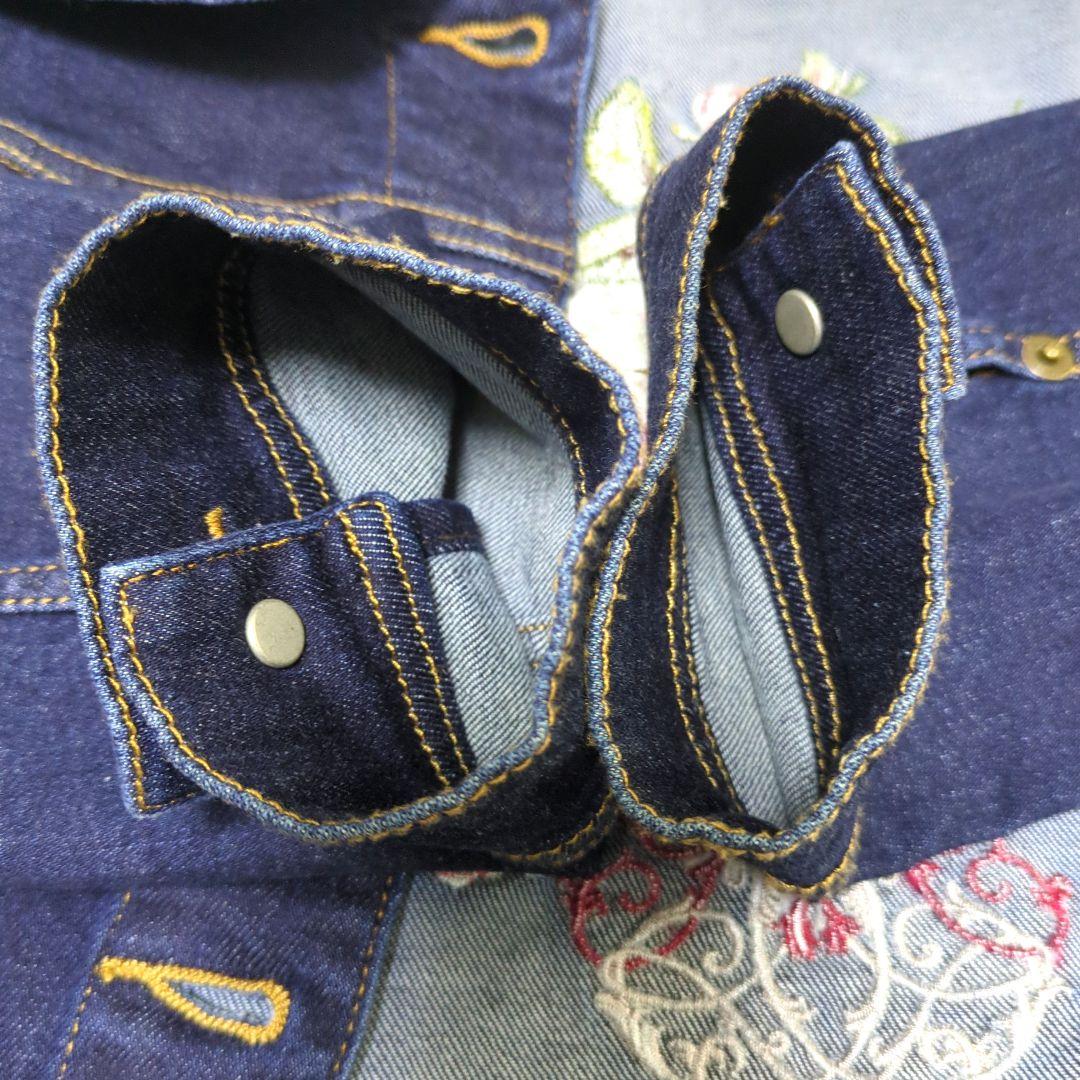【極美品】ピンクハウス バック 薔薇刺繍 ストレッチ デニム ジャケット