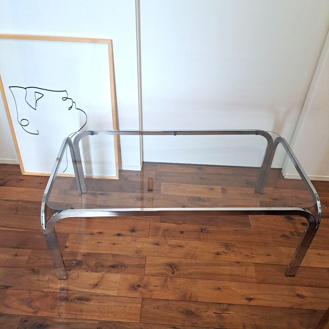 最終値下げ中！　ミッドセンチュリー　レトロ　80‘s ガラス　テーブル　韓国