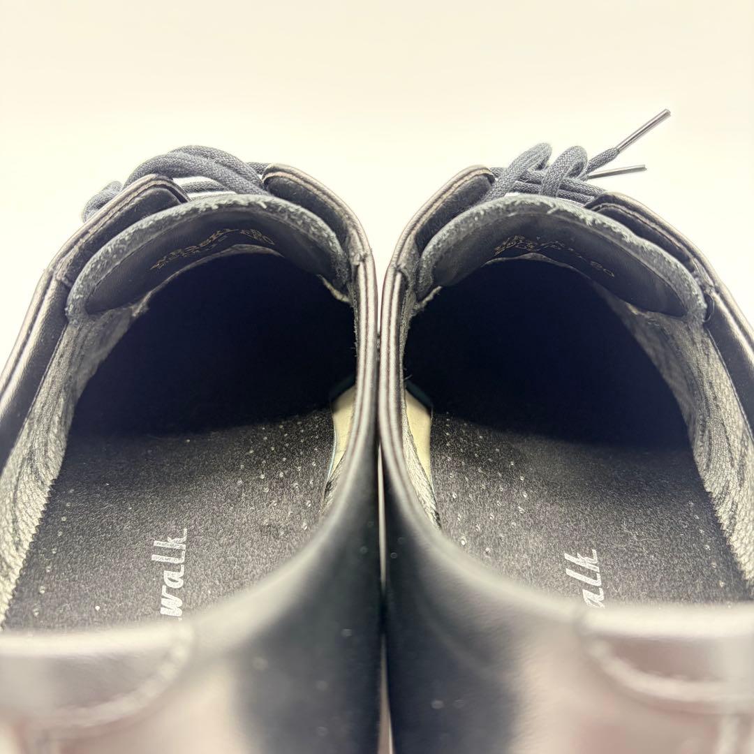 【美品】アシックスランウォーク ストレートチップ 25.5cm 黒 外羽根 革靴