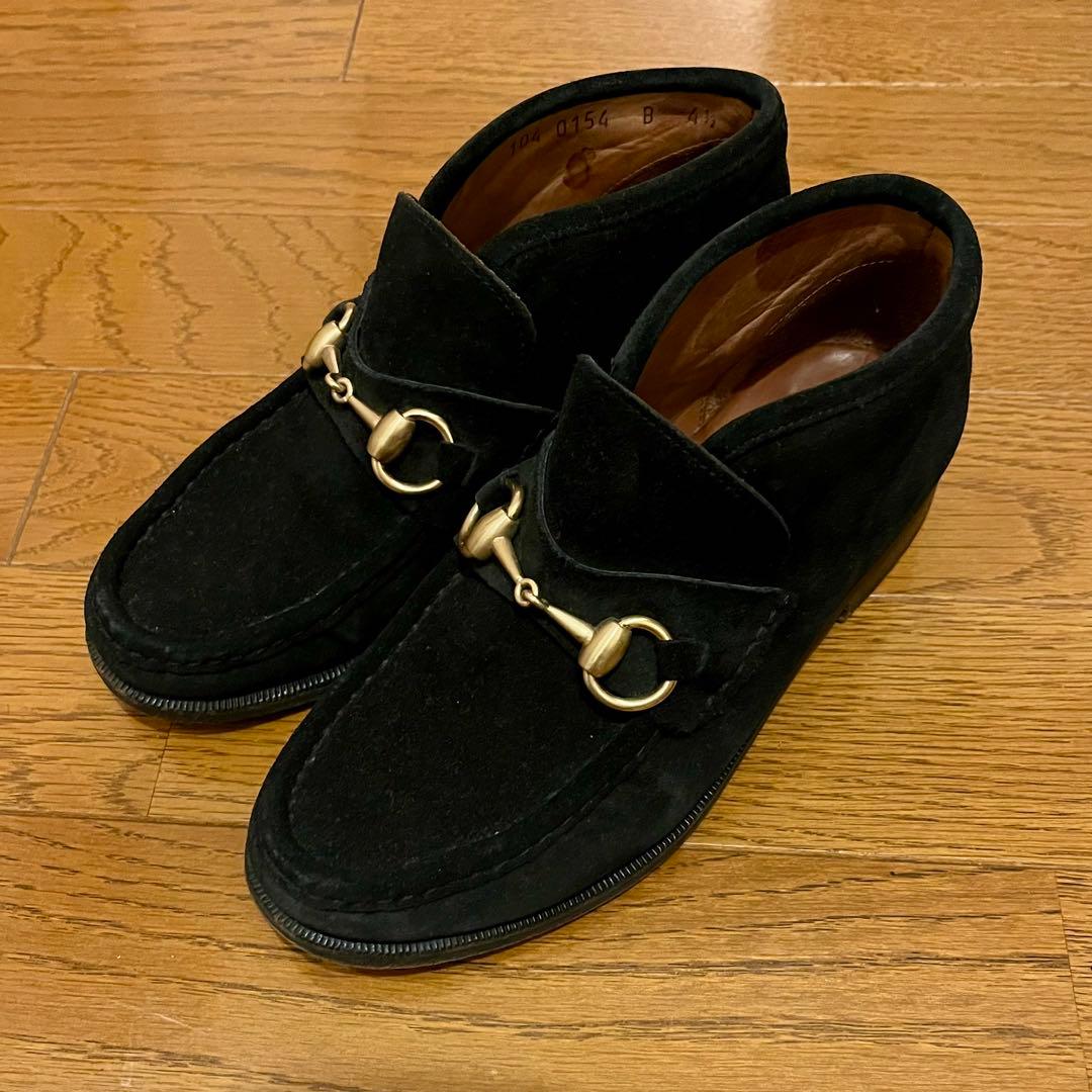 早い者勝ち！GUCCI グッチ ホースビット モカシン ブーツ スエード23.5