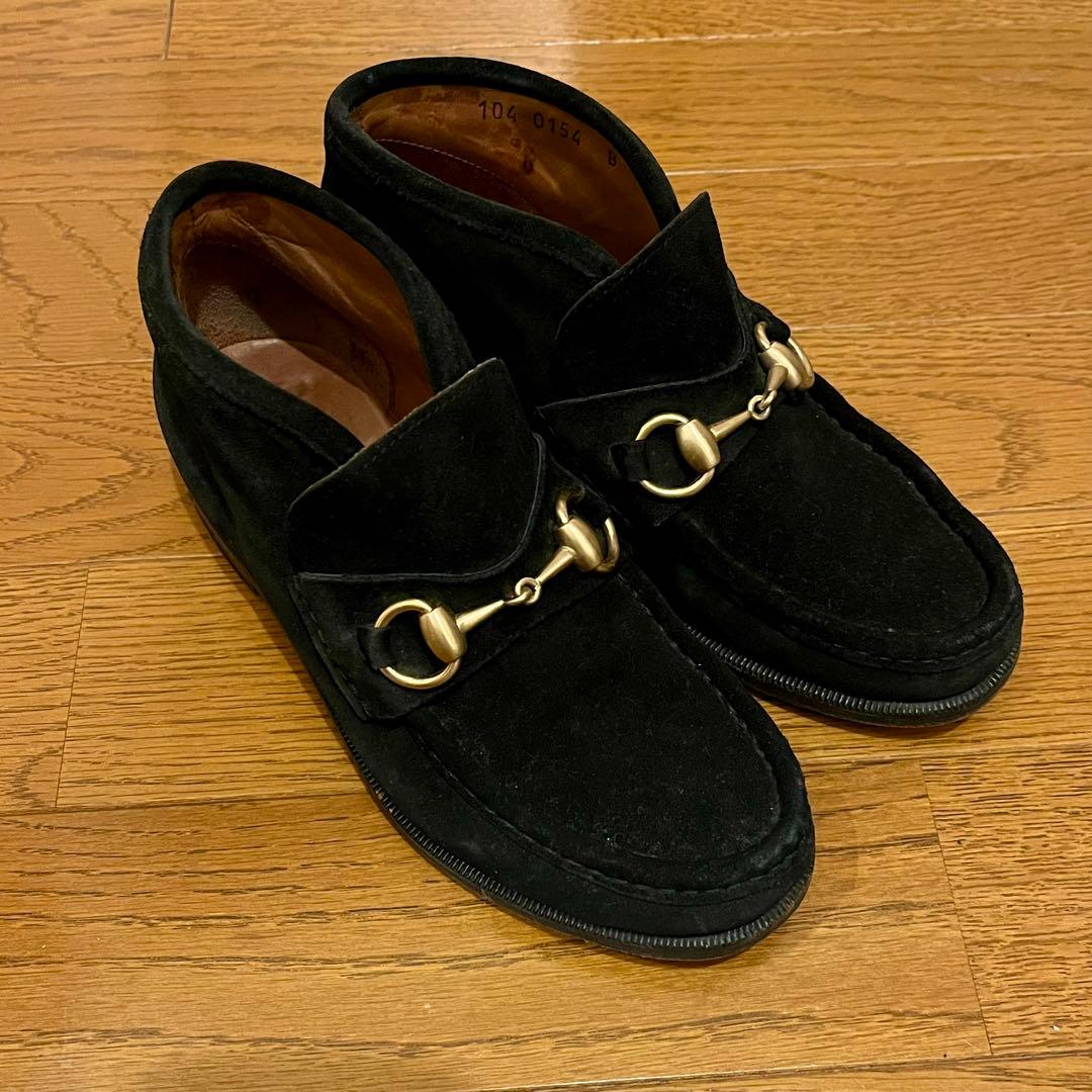 早い者勝ち！GUCCI グッチ ホースビット モカシン ブーツ スエード23.5