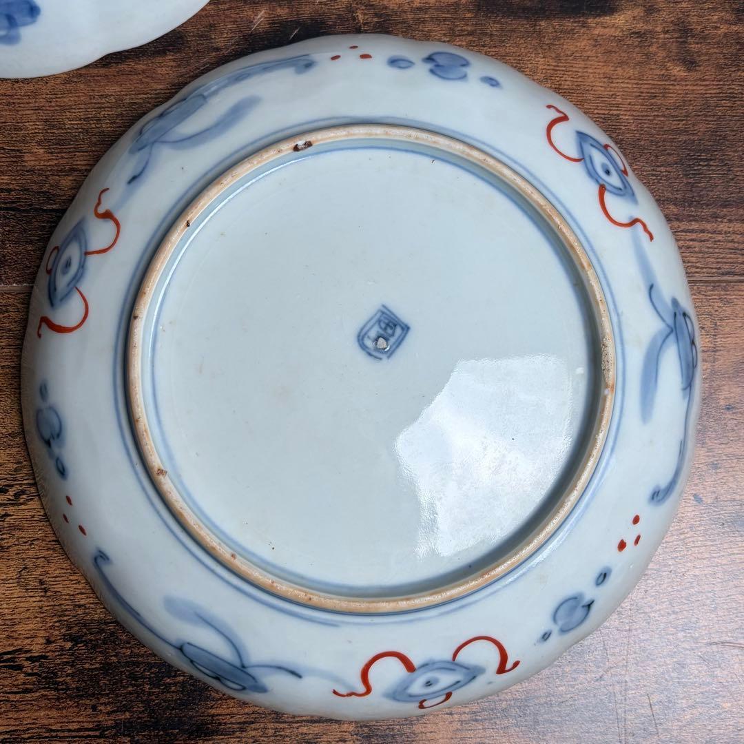 こんページ　古伊万里 金蘭手柘榴図 七寸皿 二客　大皿/お皿/40