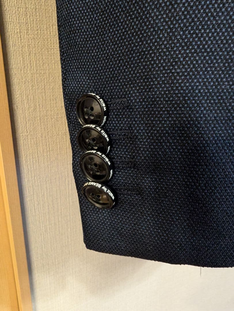 【美品】BEAMS DESIGH ネイビー ブレザー スーツ ネクタイ付