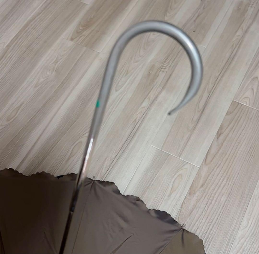 ダークブルー 装飾付き 長傘 晴雨兼用