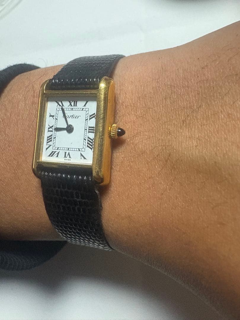 Cartier 手巻き時計 金メッキ　マストタンク 値下げ交渉可能