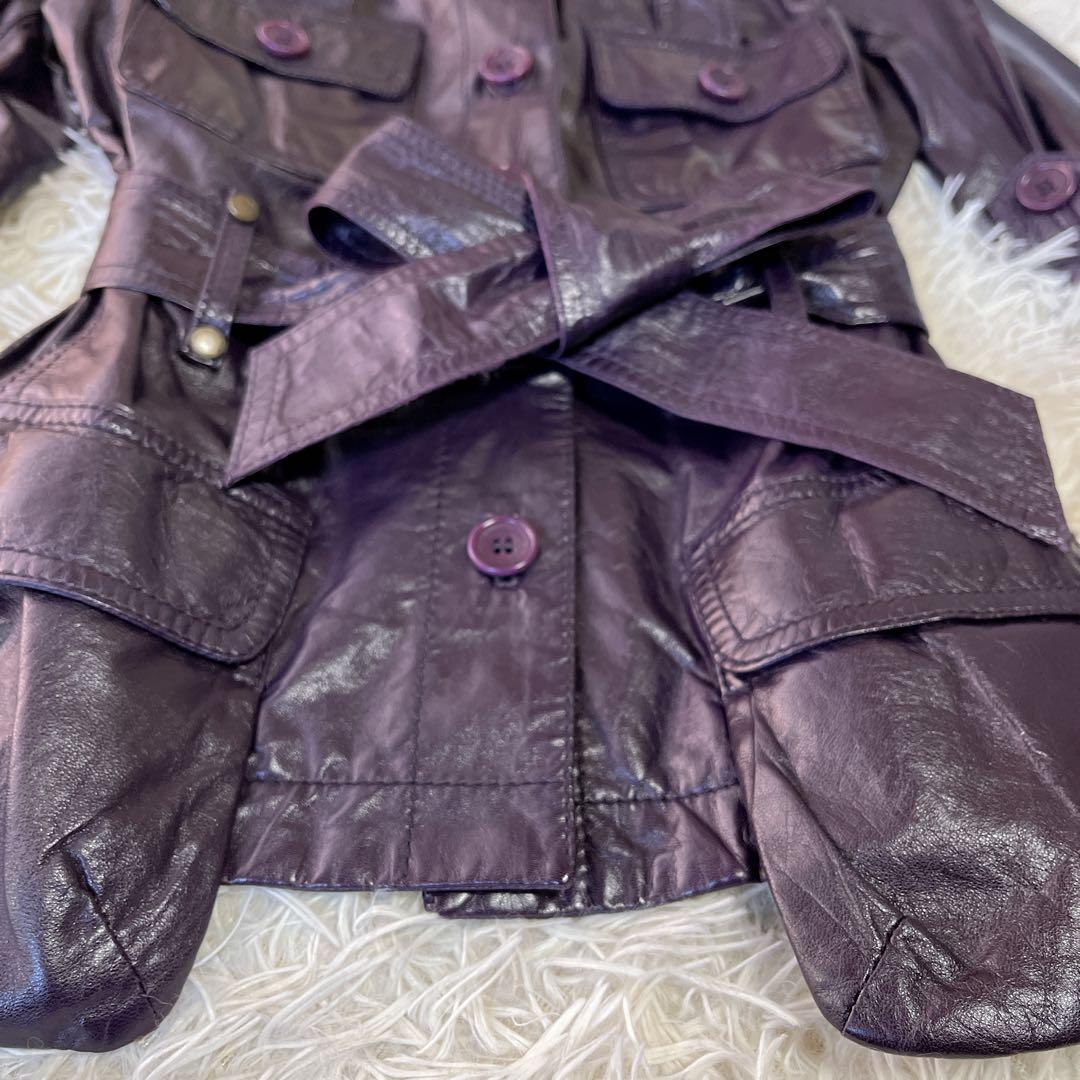 パトリツィアペペ　羊本革　レザージャケット サイズ42 イタリア製　パープル系