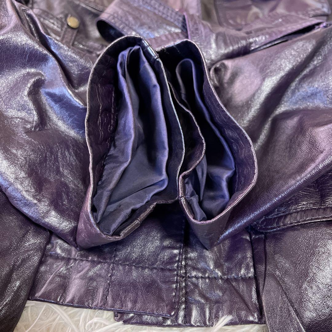 パトリツィアペペ　羊本革　レザージャケット サイズ42 イタリア製　パープル系