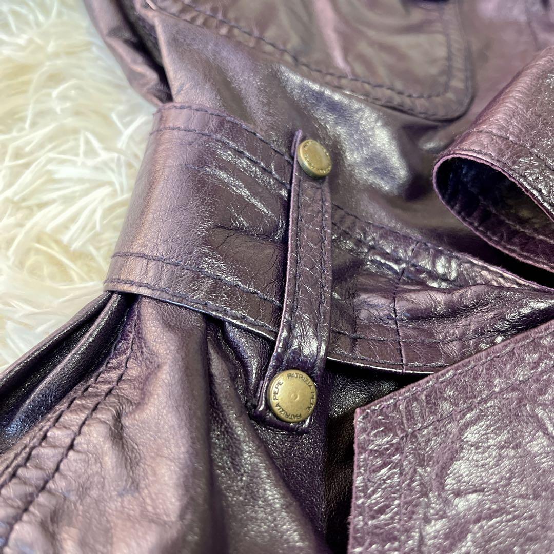 パトリツィアペペ　羊本革　レザージャケット サイズ42 イタリア製　パープル系