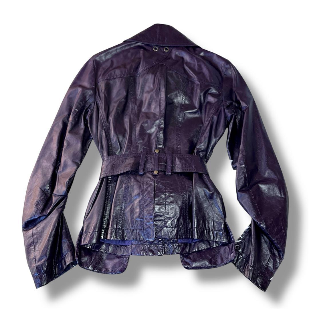 パトリツィアペペ　羊本革　レザージャケット サイズ42 イタリア製　パープル系