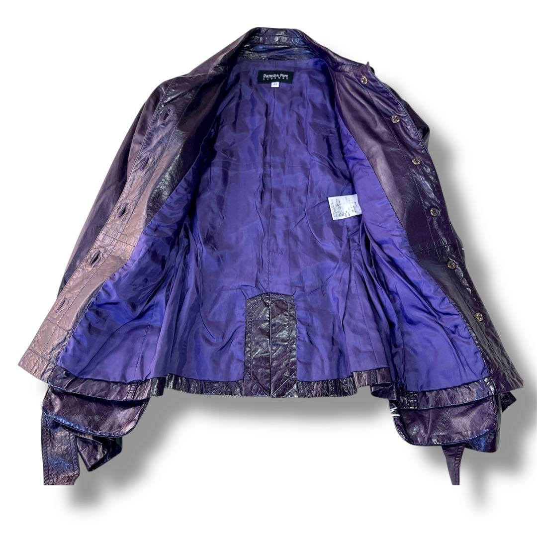 パトリツィアペペ　羊本革　レザージャケット サイズ42 イタリア製　パープル系