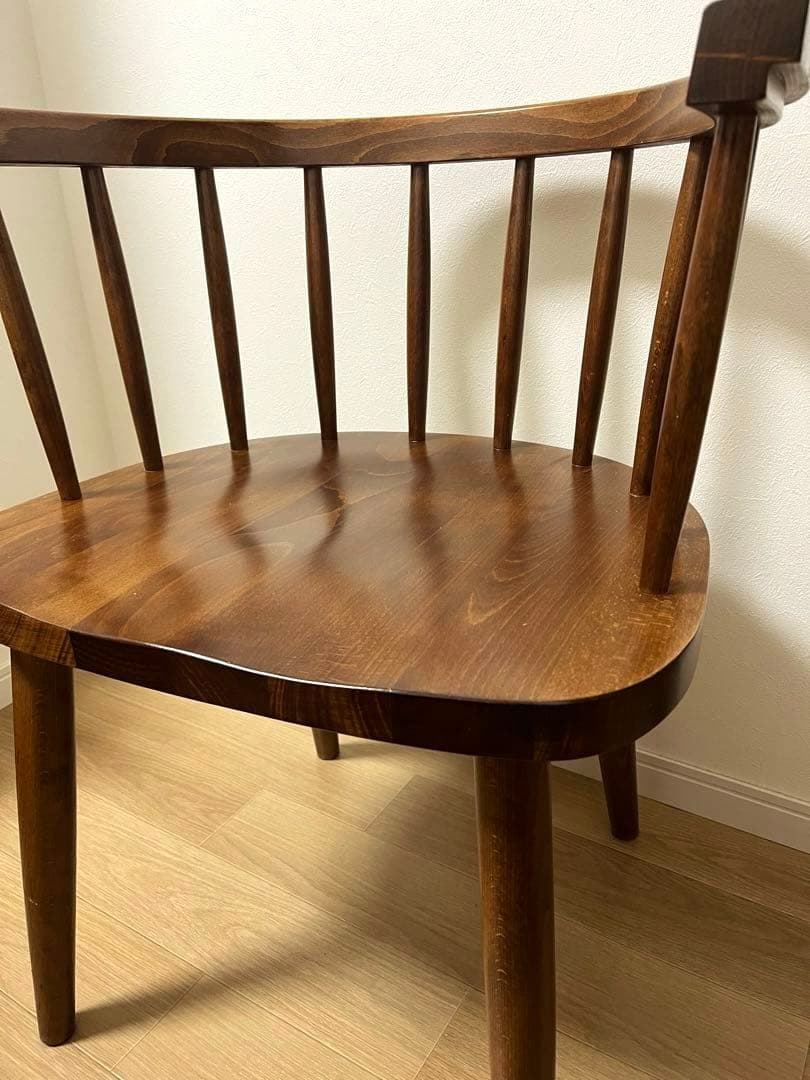 【美品】NOCE 天然木　チェア　ラウンドチェア　木製チェア　ヴィンテージ風