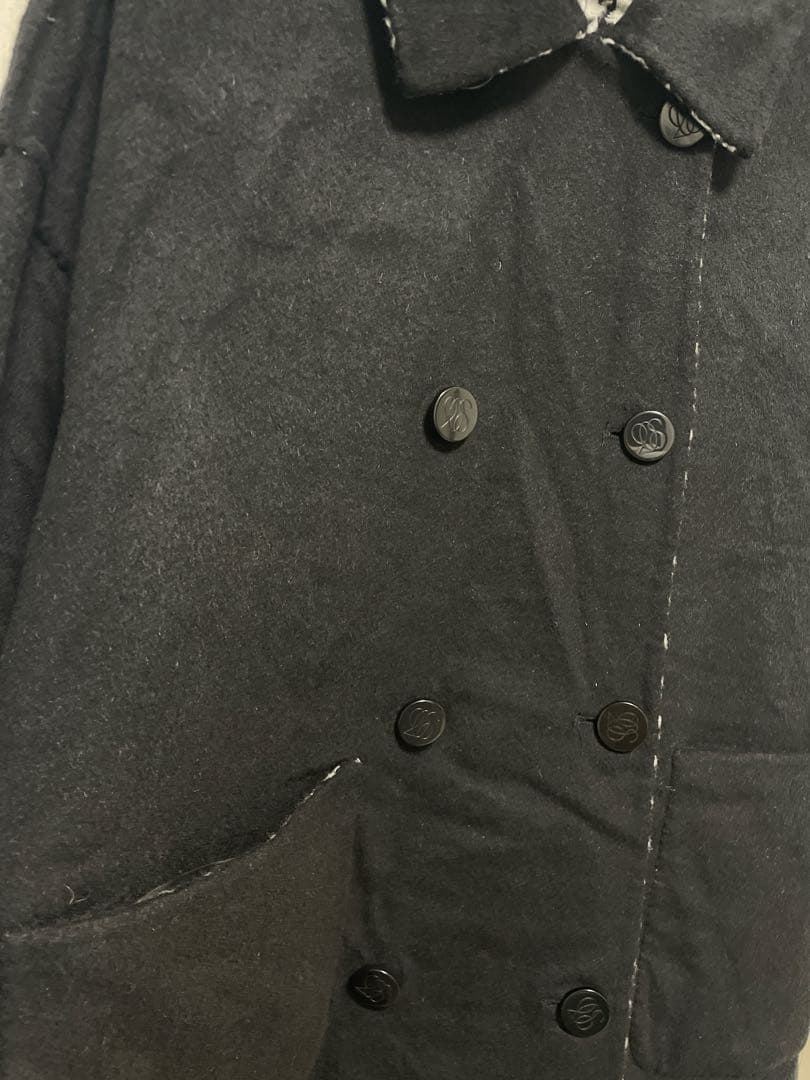 【完売品】Tnewties 口角にほくろがある彼女リバーシブルコート黒Mウール混