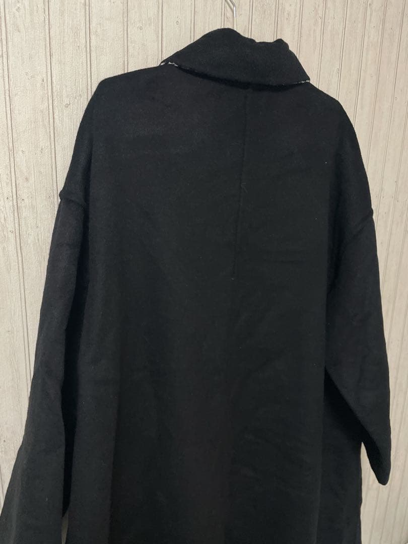 【完売品】Tnewties 口角にほくろがある彼女リバーシブルコート黒Mウール混