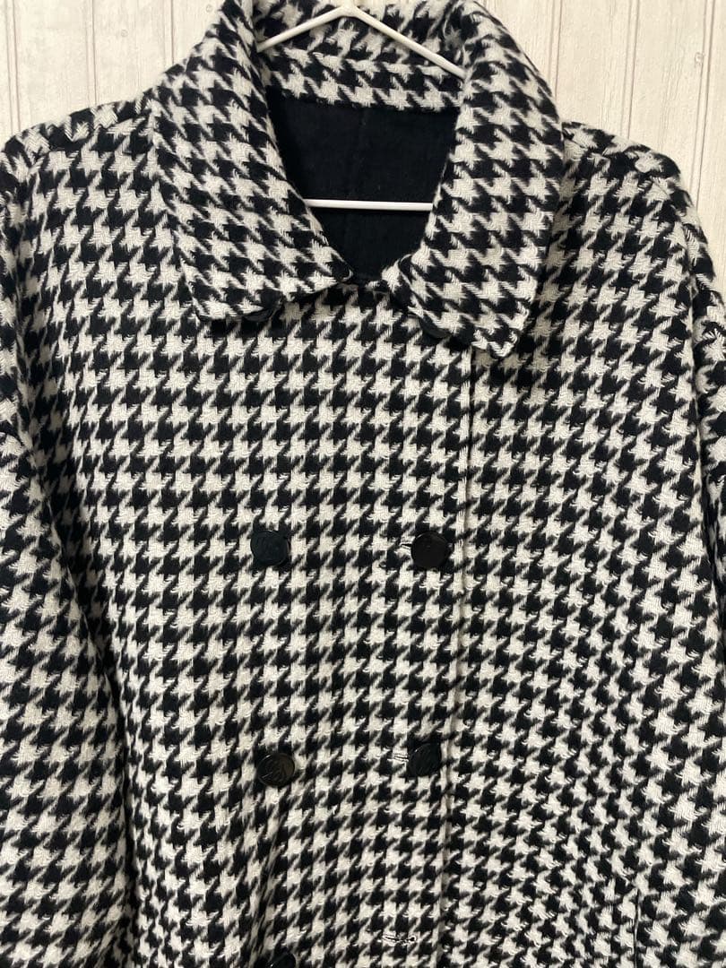 【完売品】Tnewties 口角にほくろがある彼女リバーシブルコート黒Mウール混