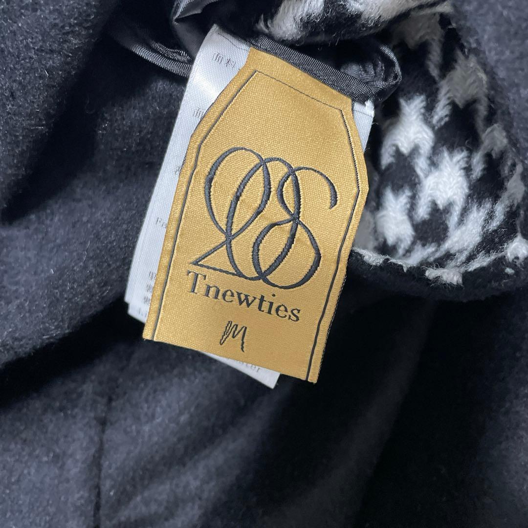 【完売品】Tnewties 口角にほくろがある彼女リバーシブルコート黒Mウール混