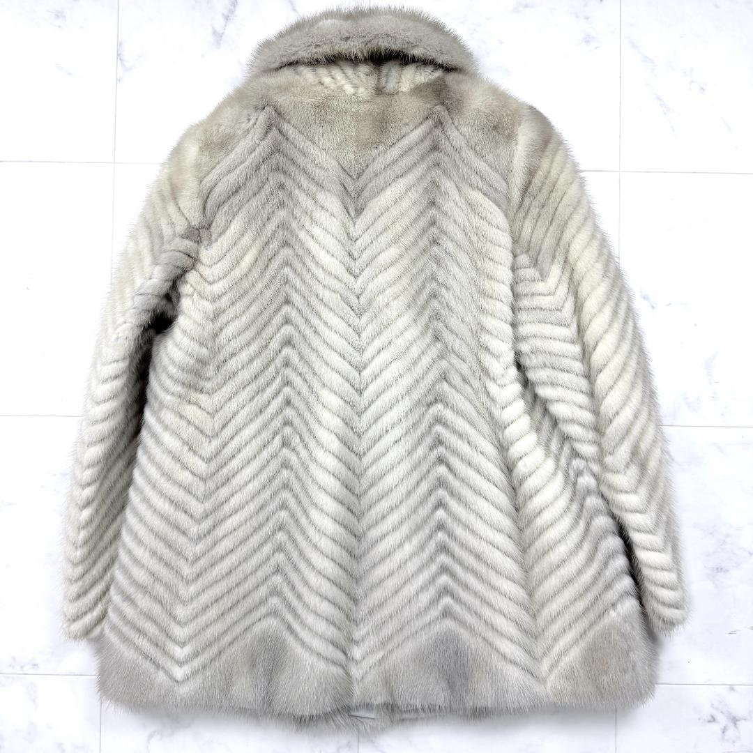 美品 EMBA サファイアミンク ファーコート 鑑定書あり エンバ 毛皮