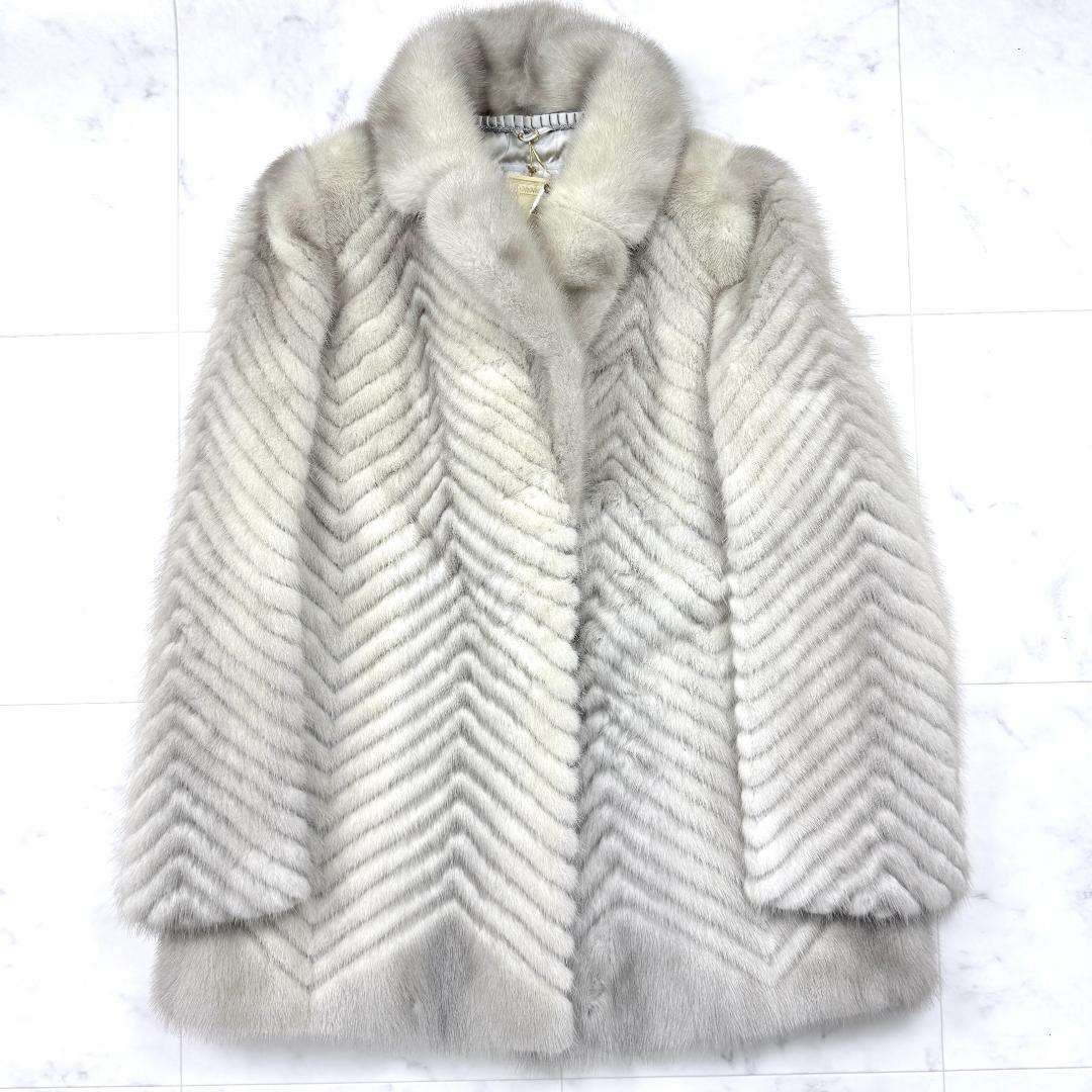 美品 EMBA サファイアミンク ファーコート 鑑定書あり エンバ 毛皮