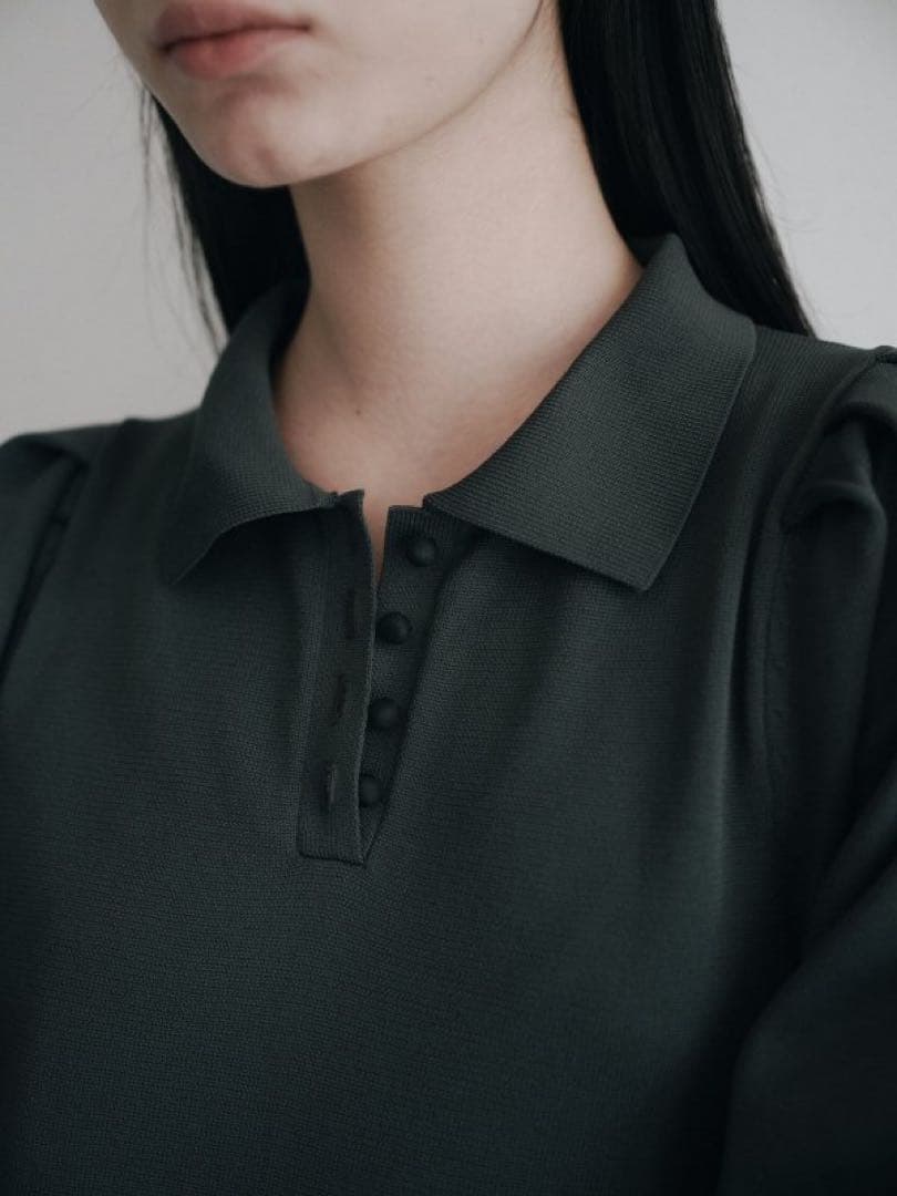 ハイアンドHIAND Ruffled-Hem Polo Dress