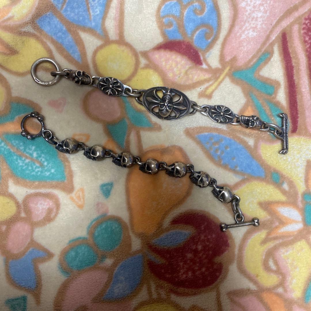 2 スカル ドクロ ブレスレット