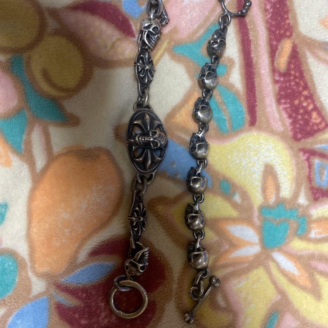 2 スカル ドクロ ブレスレット