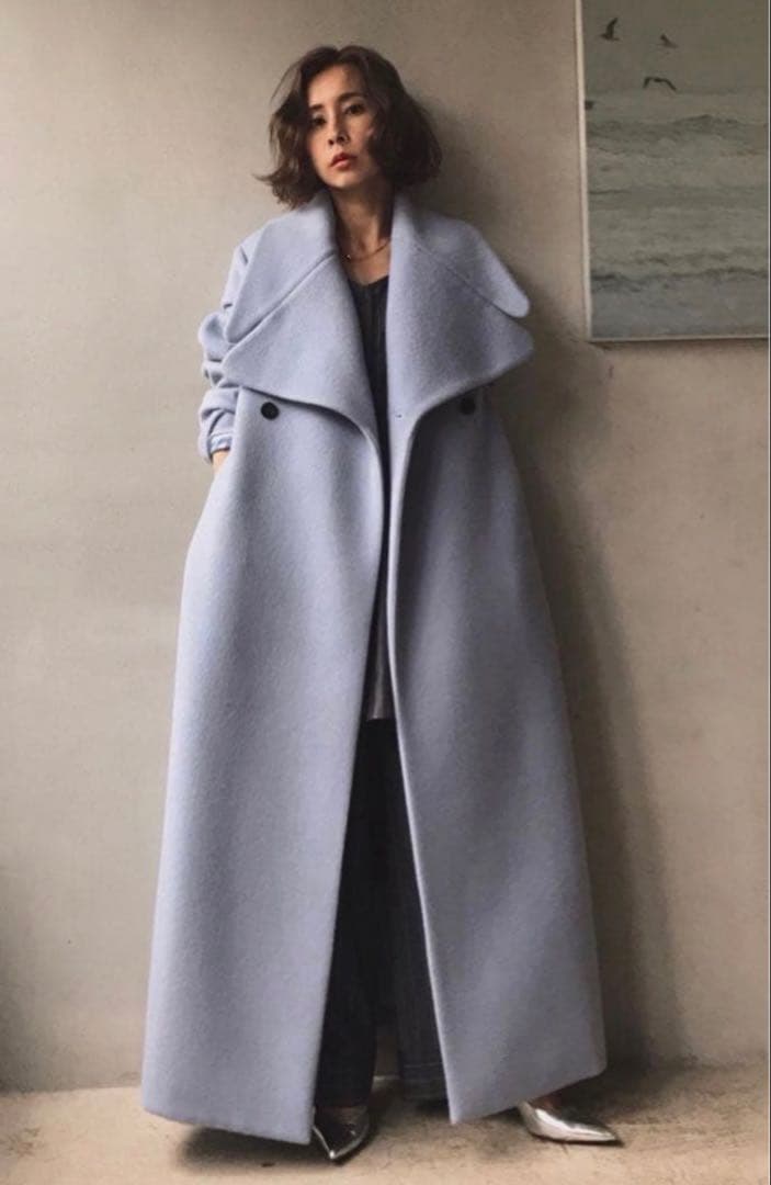 ameri vintage DAMBO COLLAR LONG COAT ブルー