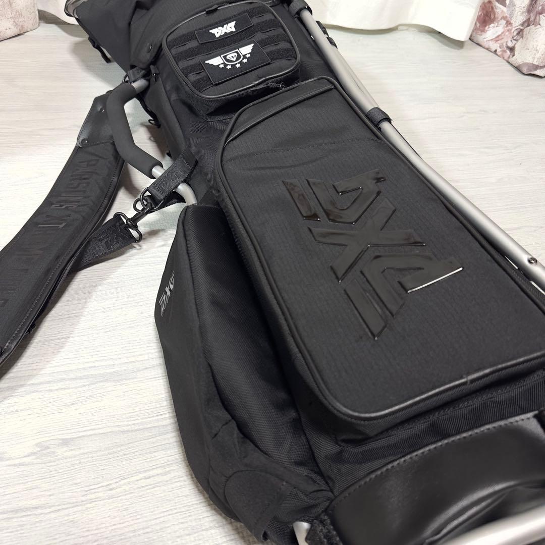 【最新モデル】PXG キャディバッグ 8\"アルミ軽量スタンドバッグ 黒