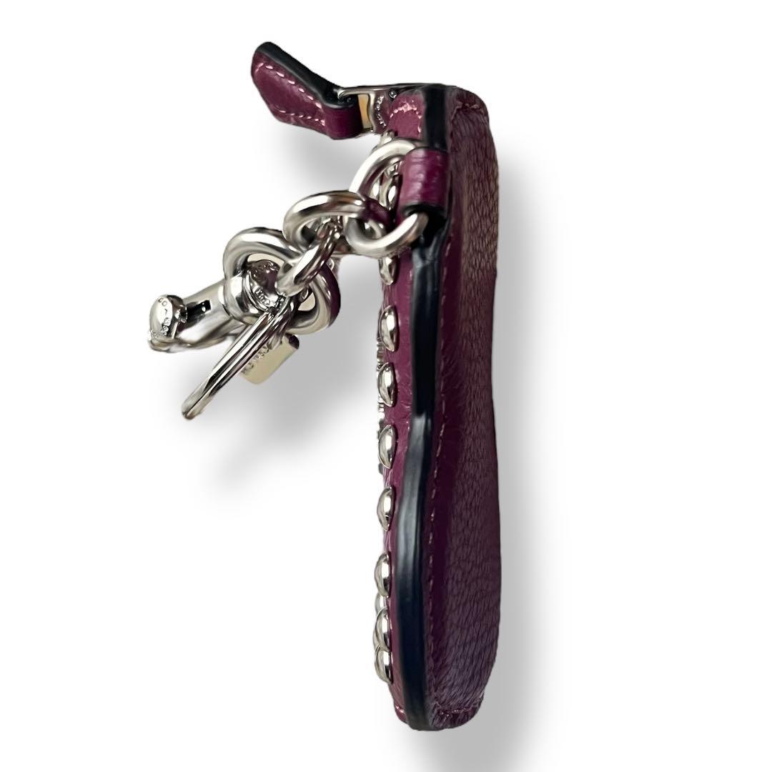 極美品✨コーチ　ハートスタッズケース バッグキーリング チャーム