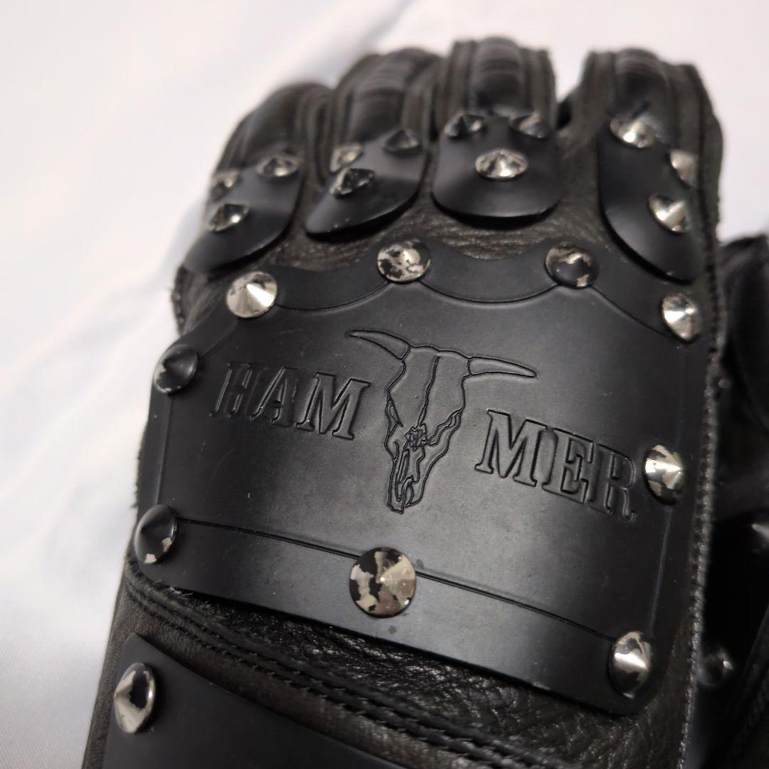 KADOYA ハンマーグローブ ブラック 本革 バイカー 定番モデル Mサイズ