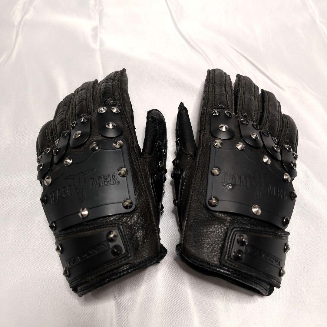 KADOYA ハンマーグローブ ブラック 本革 バイカー 定番モデル Mサイズ