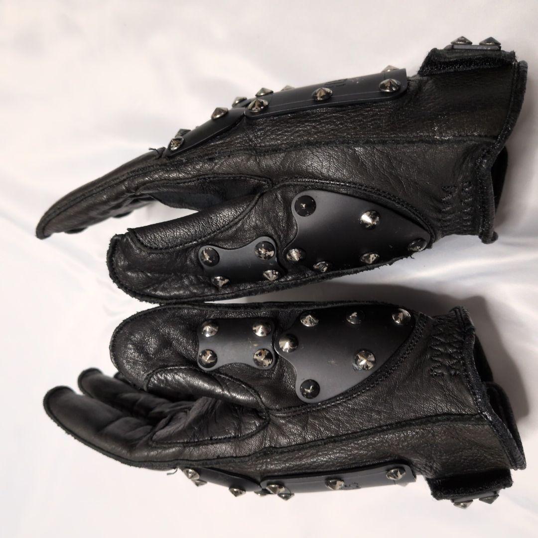 KADOYA ハンマーグローブ ブラック 本革 バイカー 定番モデル Mサイズ