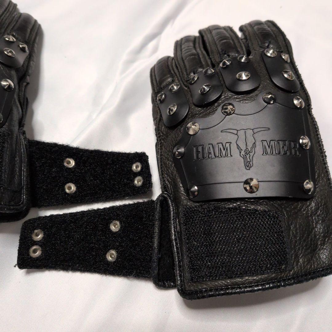 KADOYA ハンマーグローブ ブラック 本革 バイカー 定番モデル Mサイズ