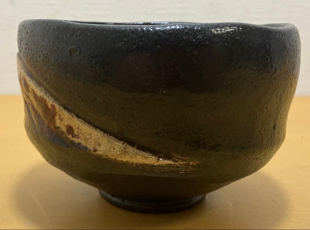 【京焼】黒楽茶碗　抹茶椀　松楽造　富士山　茶道具　工芸品　骨董品