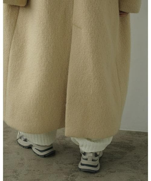 【anuke】 Collarless Shaggy Coat【りな】