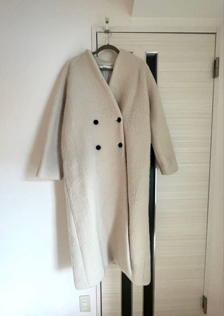 【anuke】 Collarless Shaggy Coat【りな】