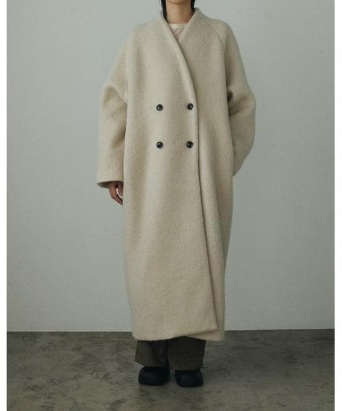 【anuke】 Collarless Shaggy Coat【りな】
