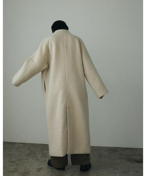 【anuke】 Collarless Shaggy Coat【りな】