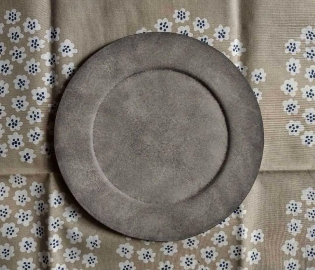 吉田次朗 リム皿 プレート　グレー