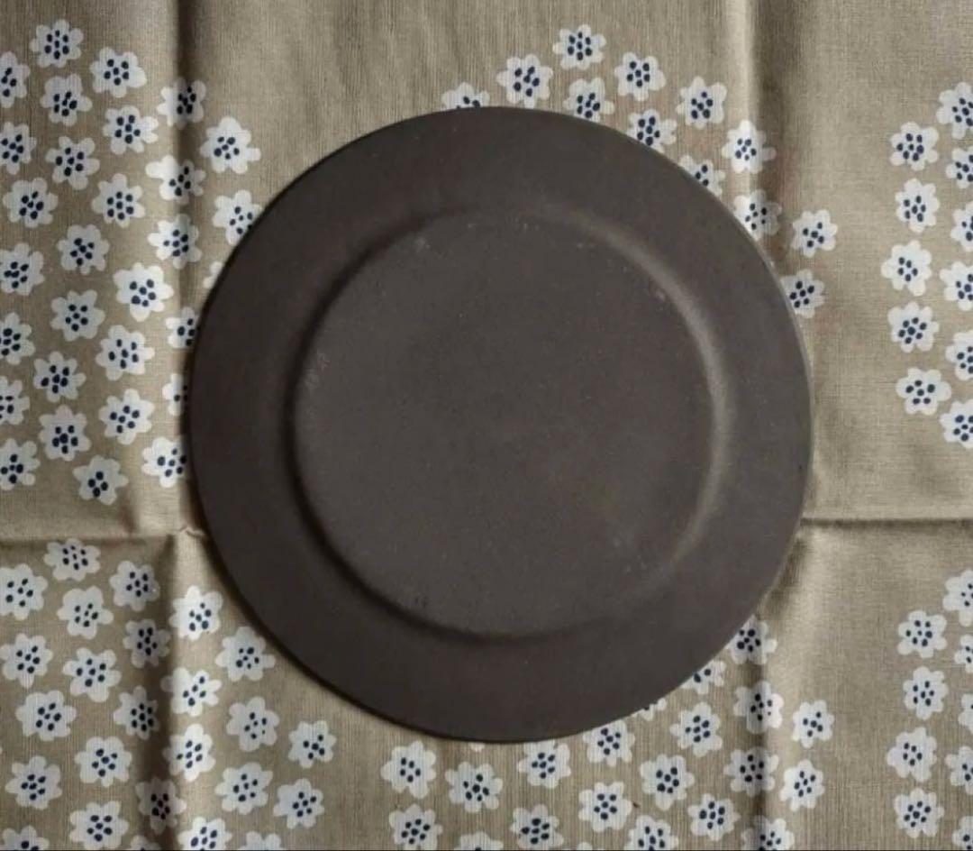 吉田次朗 リム皿 プレート　グレー