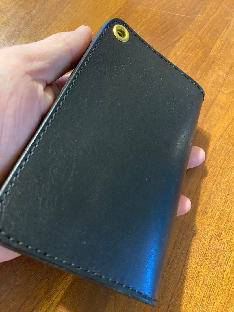 トラッカーウォレット　ミドル　三層　栃木レザー　ブラック