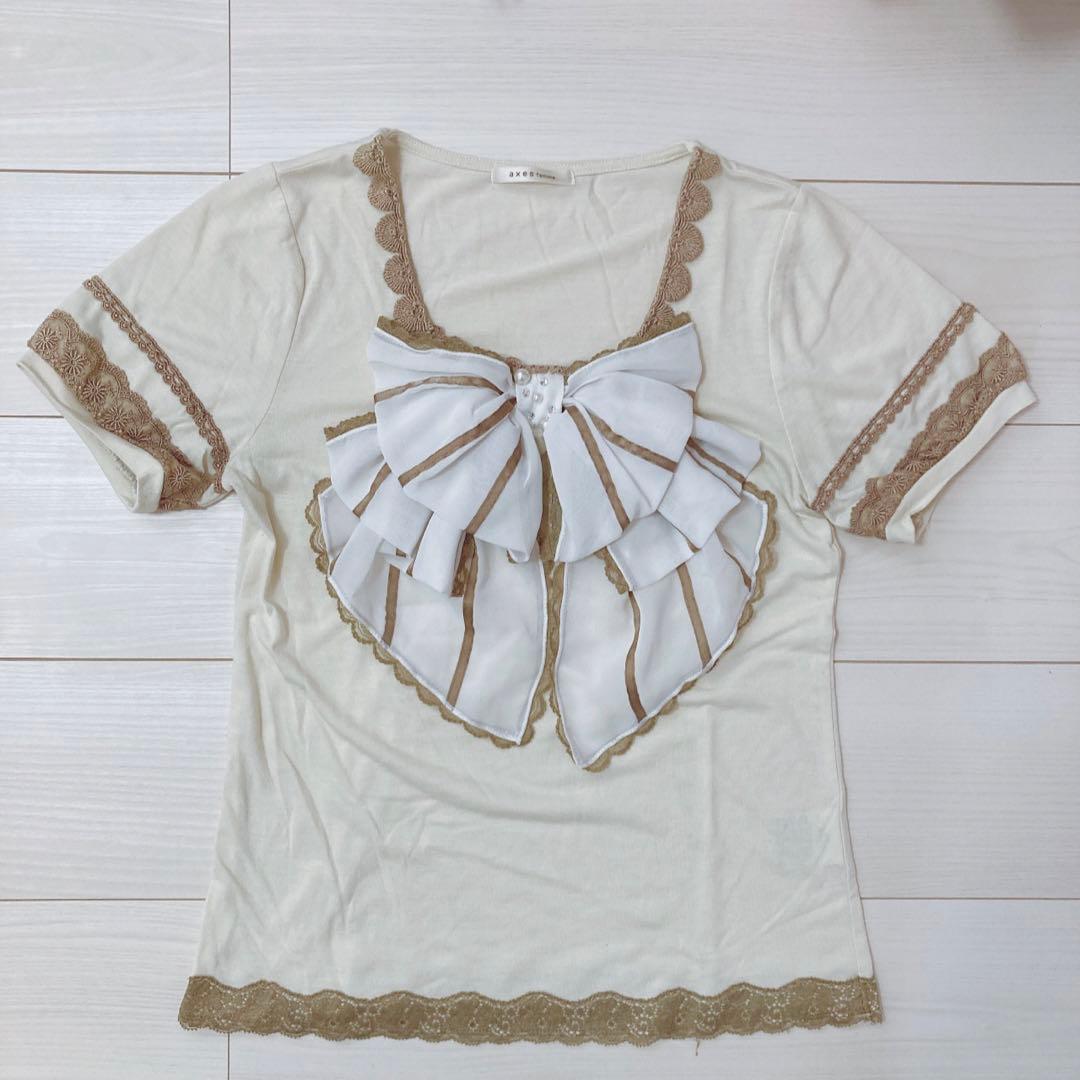 お*い様 axes femmeアクシーズファム♡ビッグリボン半袖カットソー　Bi