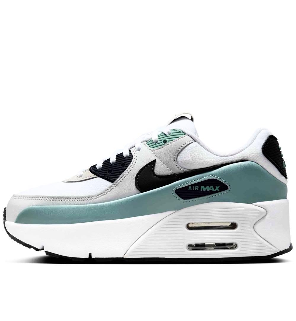 ■新品24.0cm■ナイキ エア マックス90 LV8 ホワイト/グリーン系厚底