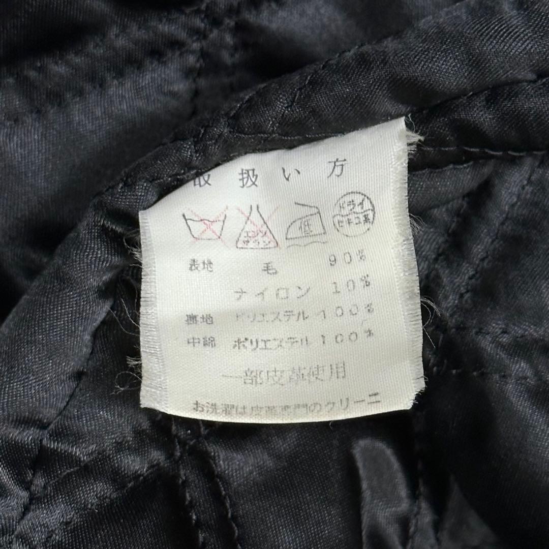 80s MACBETH 日本製 レザーカラー ウール メルトンコート 本革