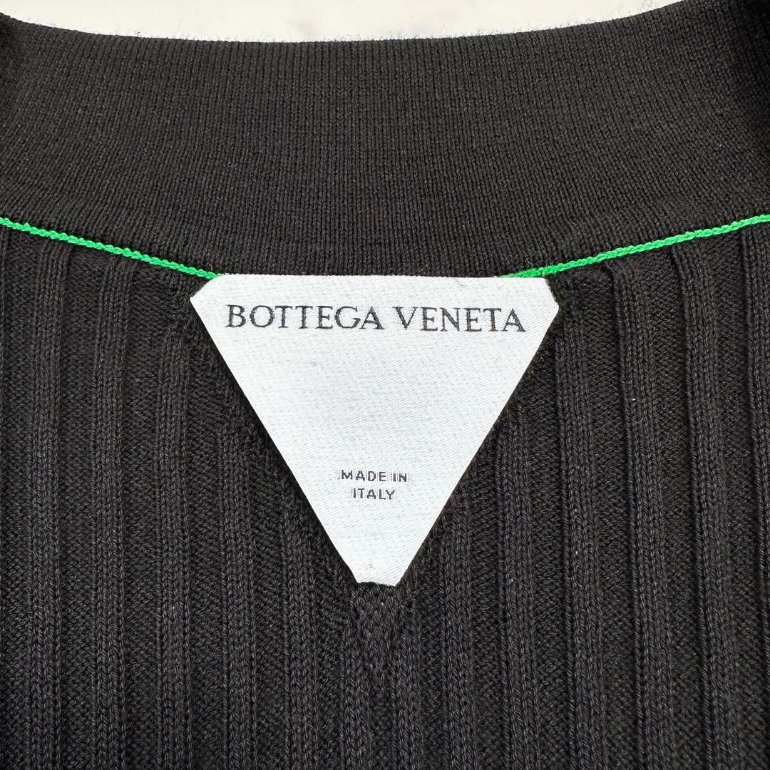 未使用級◎ボッテガヴェネタ ロングニットポロワンピース 現行タグ 三角ロゴ XS