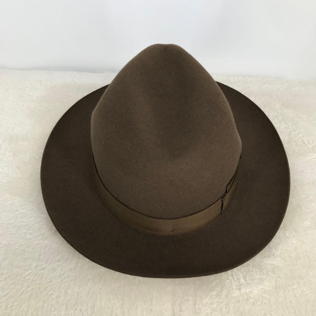 ボルサリーノ　ハット　60　ブラウン　ラビットファー　イタリア製