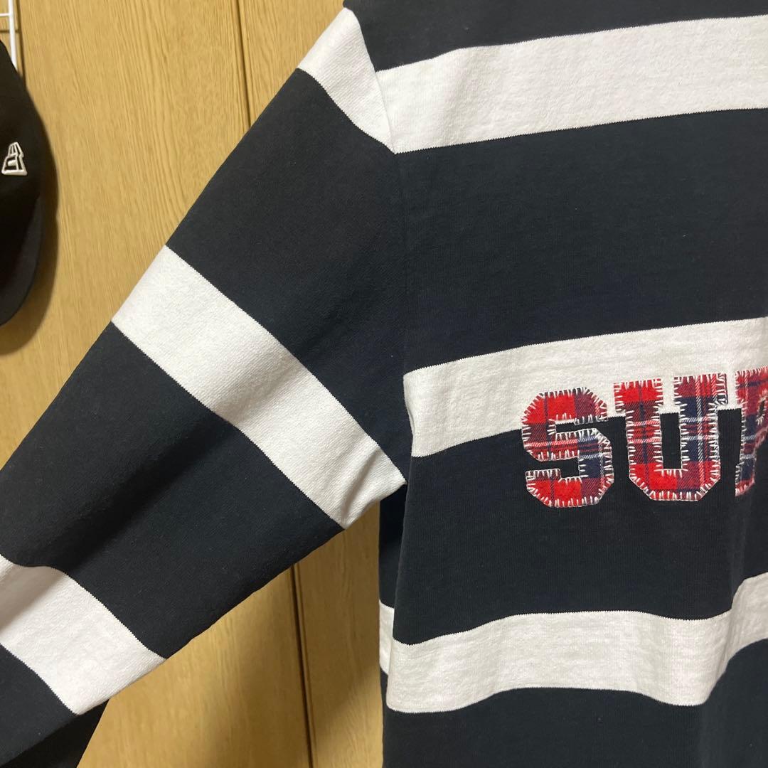 早く売りたいので安くします美品Supreme ラガ シャツL黒/白 ストライプ
