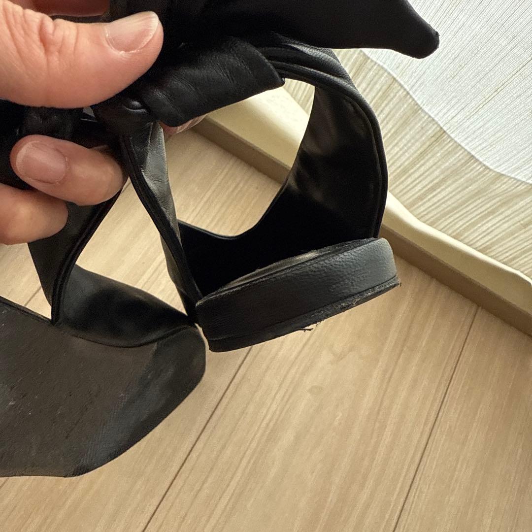 JIL SANDER ブラック ポインテッドトゥ シューズ 38